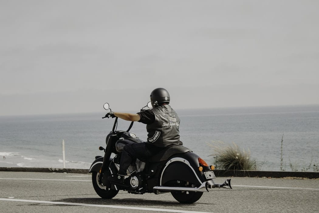 Man riding motorcycle