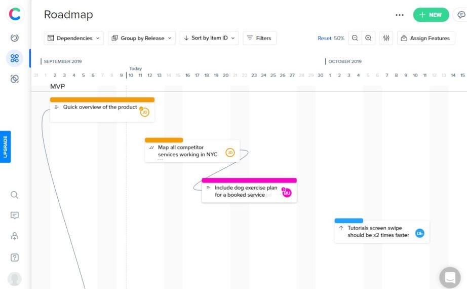 craft.io product roadmap tool