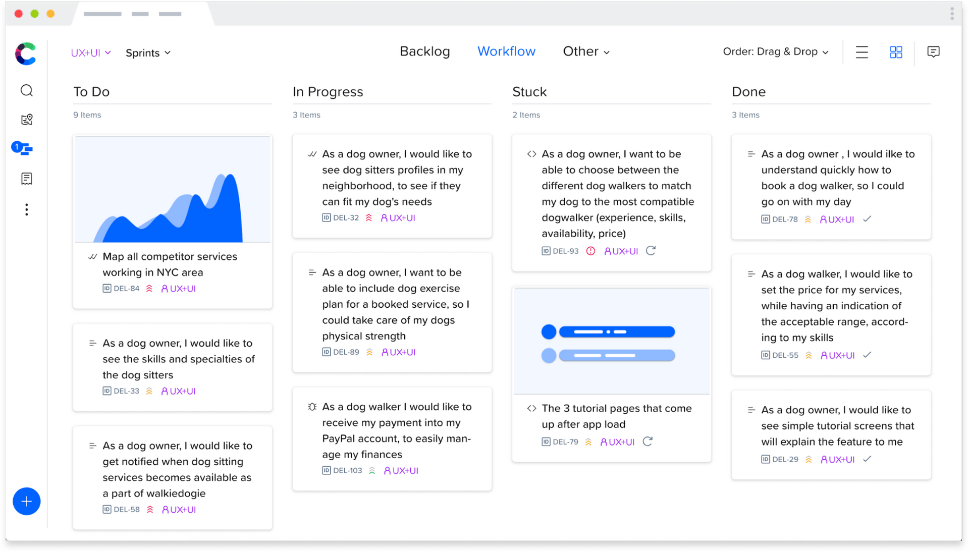 Craft workflow dashboard