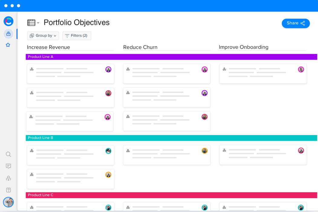 craft.io Portfolio Objectives example